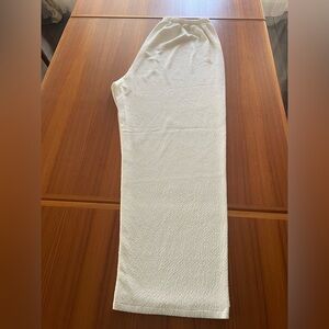 Women’s Made in USA Cream Ivory Textured Pants Plus Size